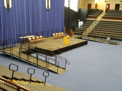 graduation stage with ADA ramp