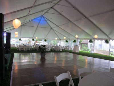 wedding setup dance floor rental