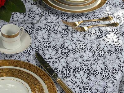 white lace table cover