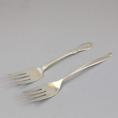 silver serving fork 8"