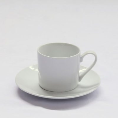 white rim cup and saucer