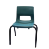 A small green plastic child's chair.