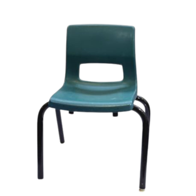 A small green plastic child's chair.