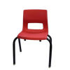 A small red plastic child's chair.
