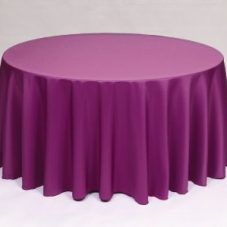 Plum Poly linen rental