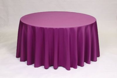 Plum Poly linen rental