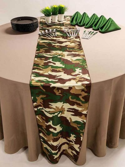 Satin Camouflage runner rental