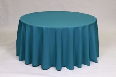 Teal Poly solid linen