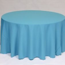 Turquoise Poly solid linen