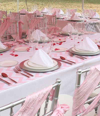 pink tent rental baby shower