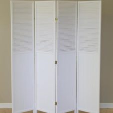 freestanding white folding screen