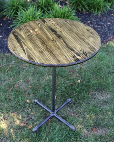 round Edison pedestal table