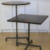 Edison pedestal tables round and square