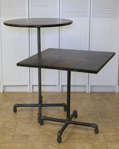 Edison pedestal tables round and square