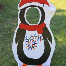 kids penguin selfie photo cut out board