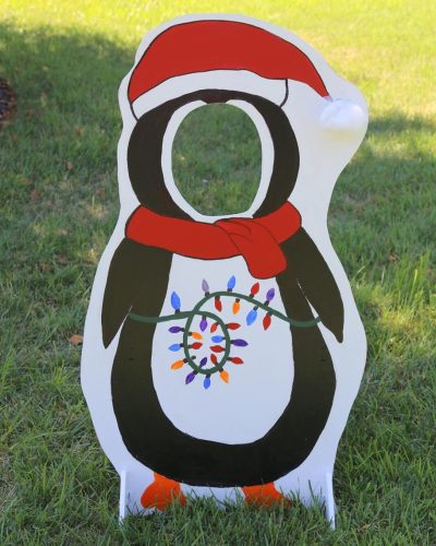 kids penguin selfie photo cut out board