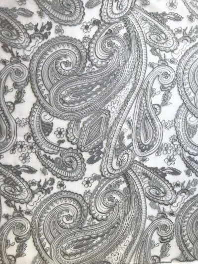 silver paisley lace detail