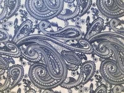 navy paisley lace linen rental 90 x 90 square