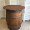 wine barrel table without decor