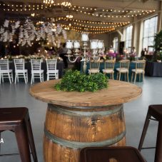 wine barrel with table top