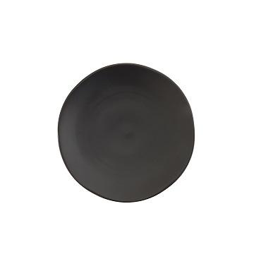 Charcoal black heirloom stoneware plate 8 inch