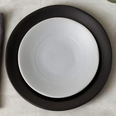 heirloom stoneware plate smoke and charcoal