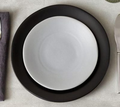 heirloom stoneware plate smoke and charcoal