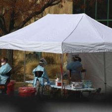 10 x 20 pop-up canopy for testing station