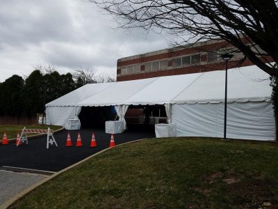 40 x 80 frame emergency triage testing site