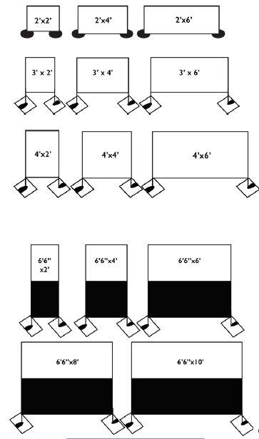 diagram of sizes for porta shield