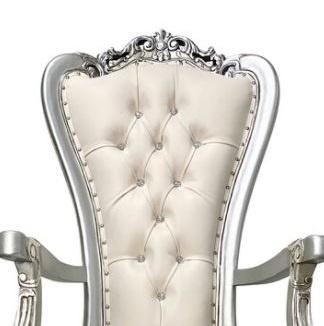 White and sales silver throne chair