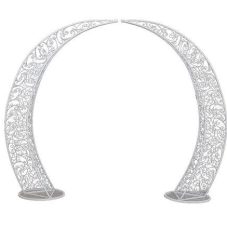 white metal open wedding arch