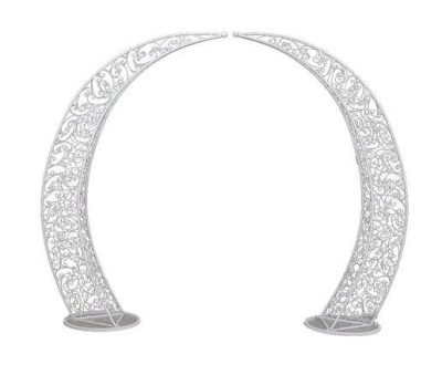 white metal open wedding arch