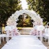 scrolls wedding arch with decor