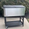 stainless steel ice cart cooler on wheels
