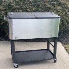 stainless steel ice cart cooler on wheels