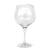 A clear 20oz Mondial burgundy glass.