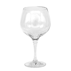 A clear 20oz Mondial burgundy glass.