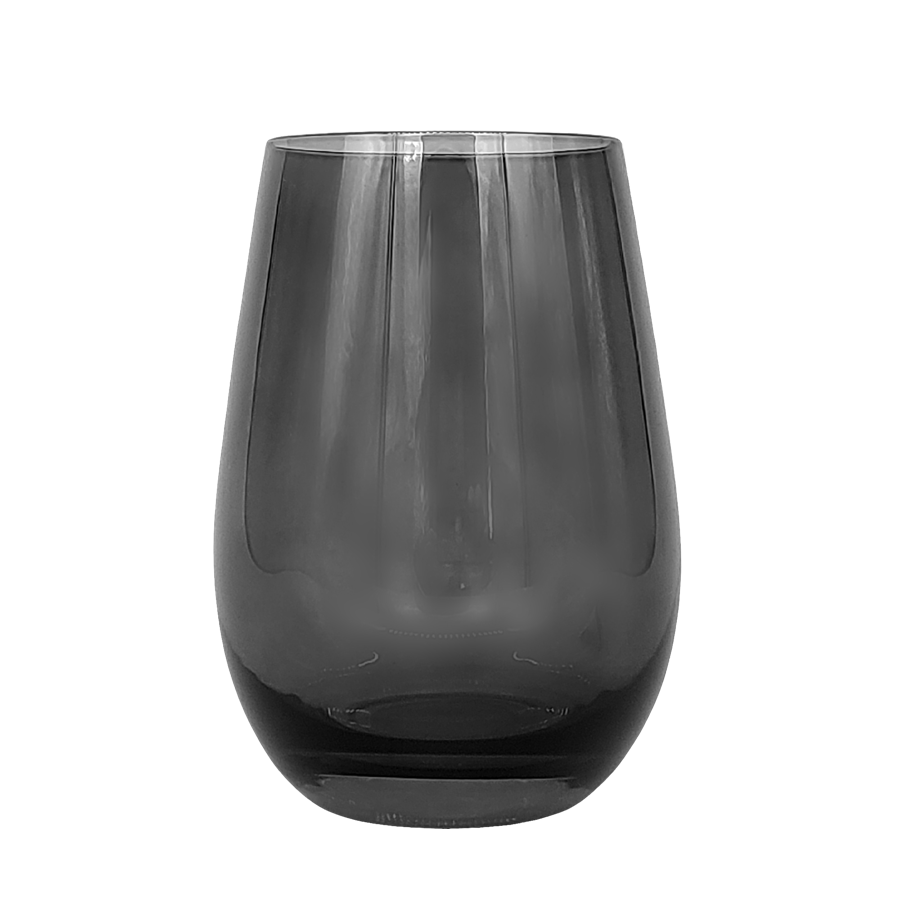 TAG Bubble Glass Stemless Wine Glass Smoke Grey