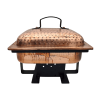 A rectangular 4qt antique copper chafer.