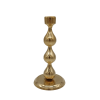 A 6 inch tall candlestick with teardrop-shaped segments in the center.