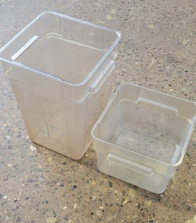 22 quart and 12 quart food safe storage containers for sale