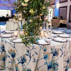 aria blue linen rental